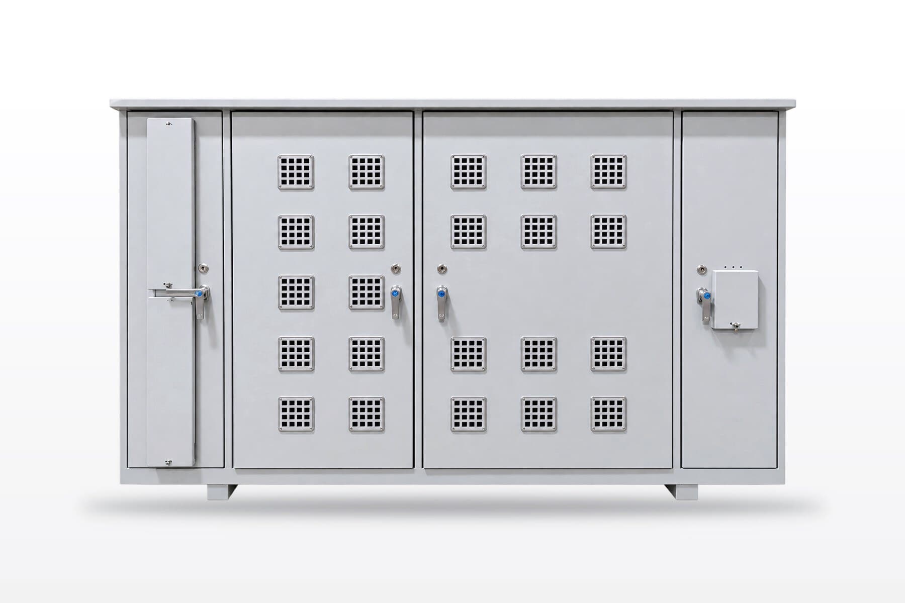 Metal meter cabinet with reading windows