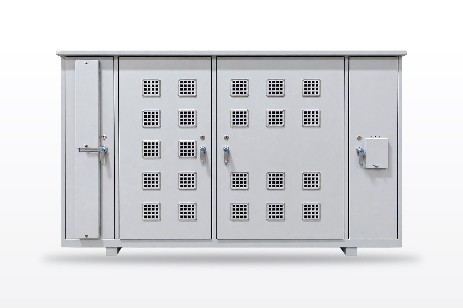Metal meter cabinet with reading windows